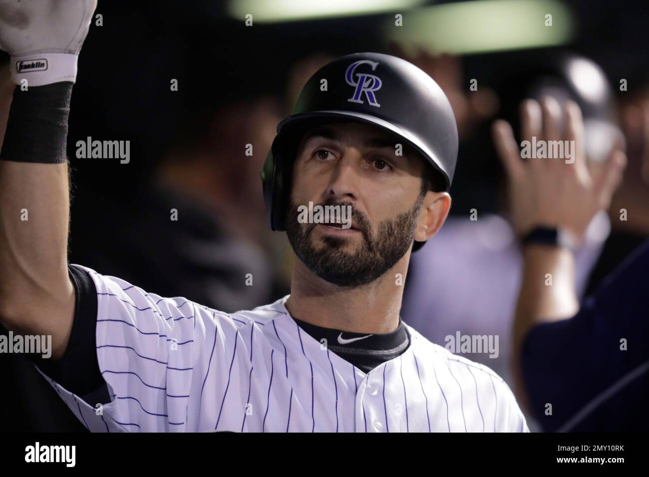 Daniel Descalso of the Arizona Diamondbacks hits a two run home