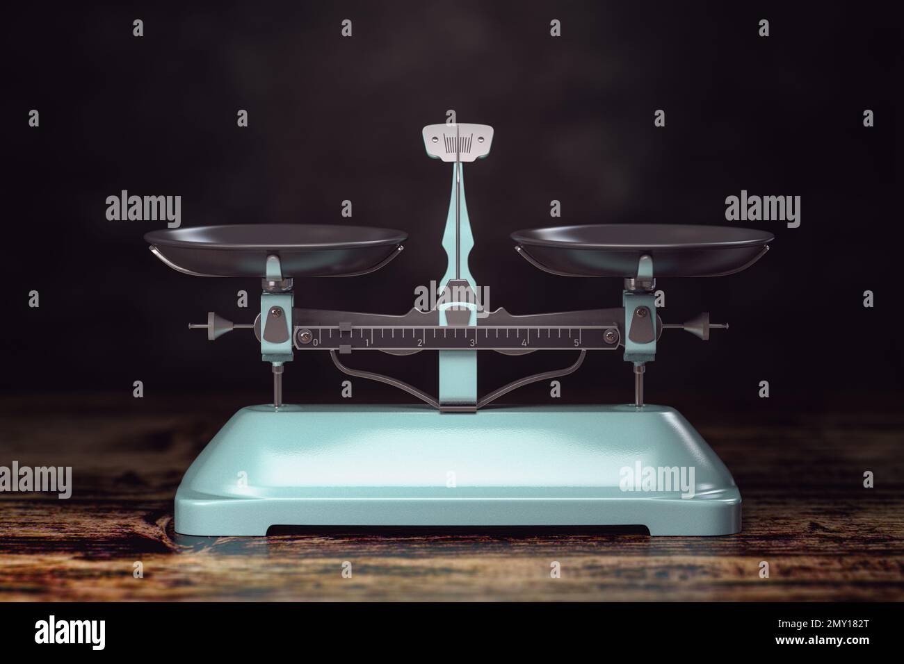Balance scales on black background. 3d illustration Stock Photo - Alamy