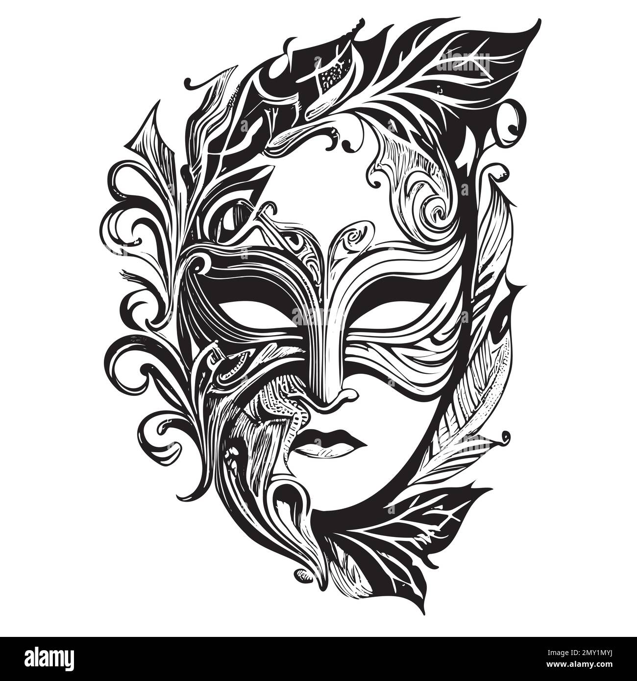 Carnival mask sketch hi-res stock photography and images - Alamy