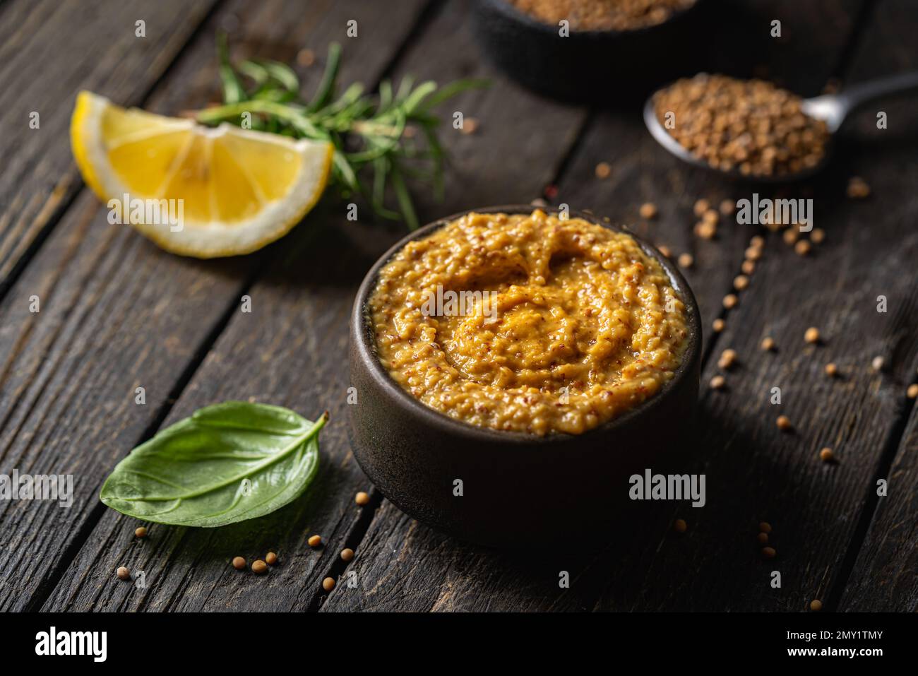 Whole grain mustard sauce hi-res stock photography and images - Alamy
