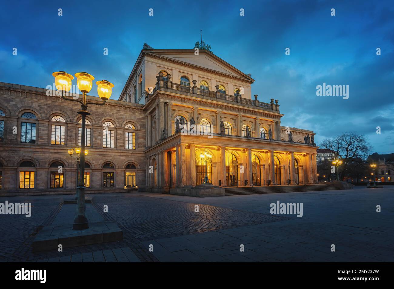 Hannover State Opera House at night - Hanover, Lower Saxony, Germany Stock Photo