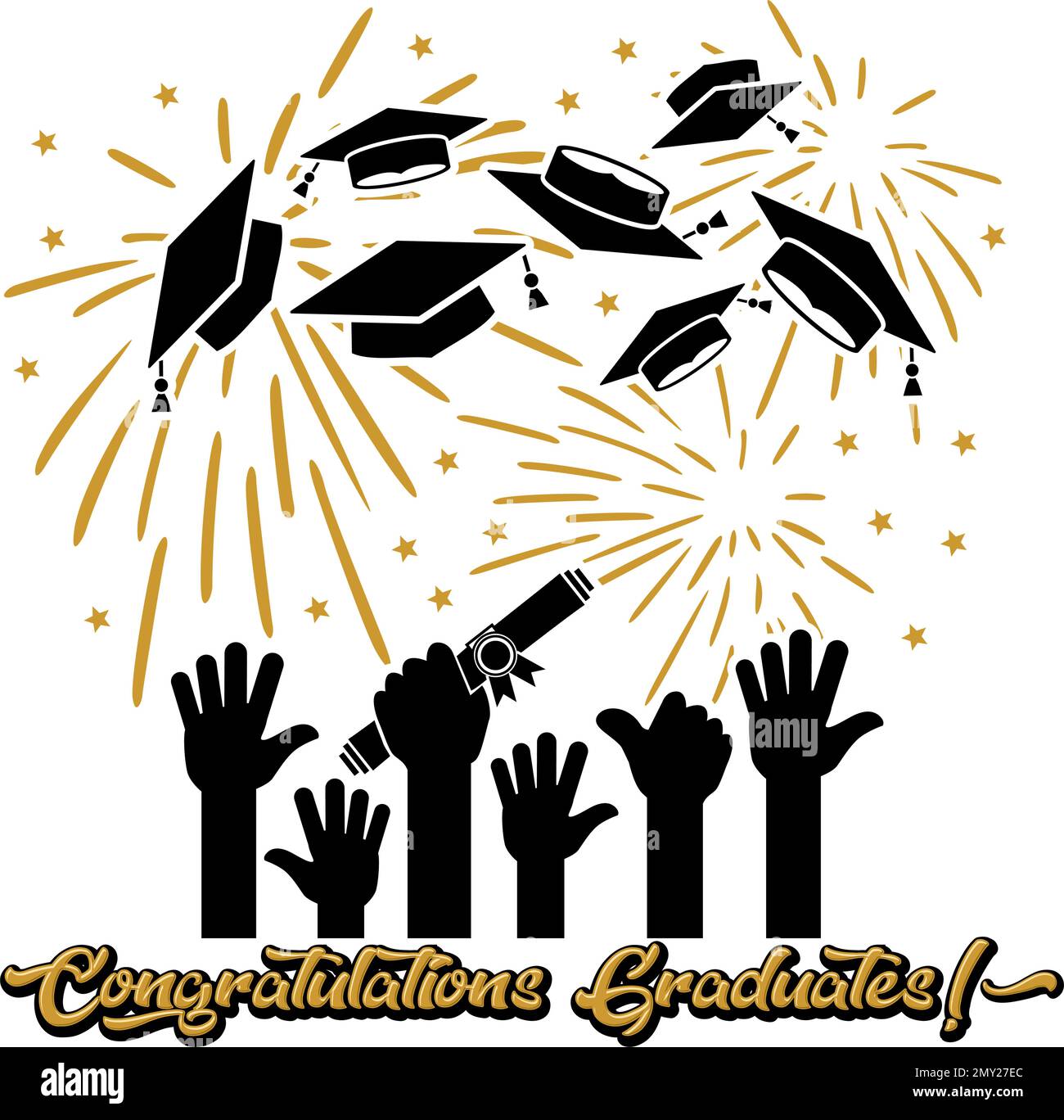 Graduation class poster for greeting, invitation card, graduation