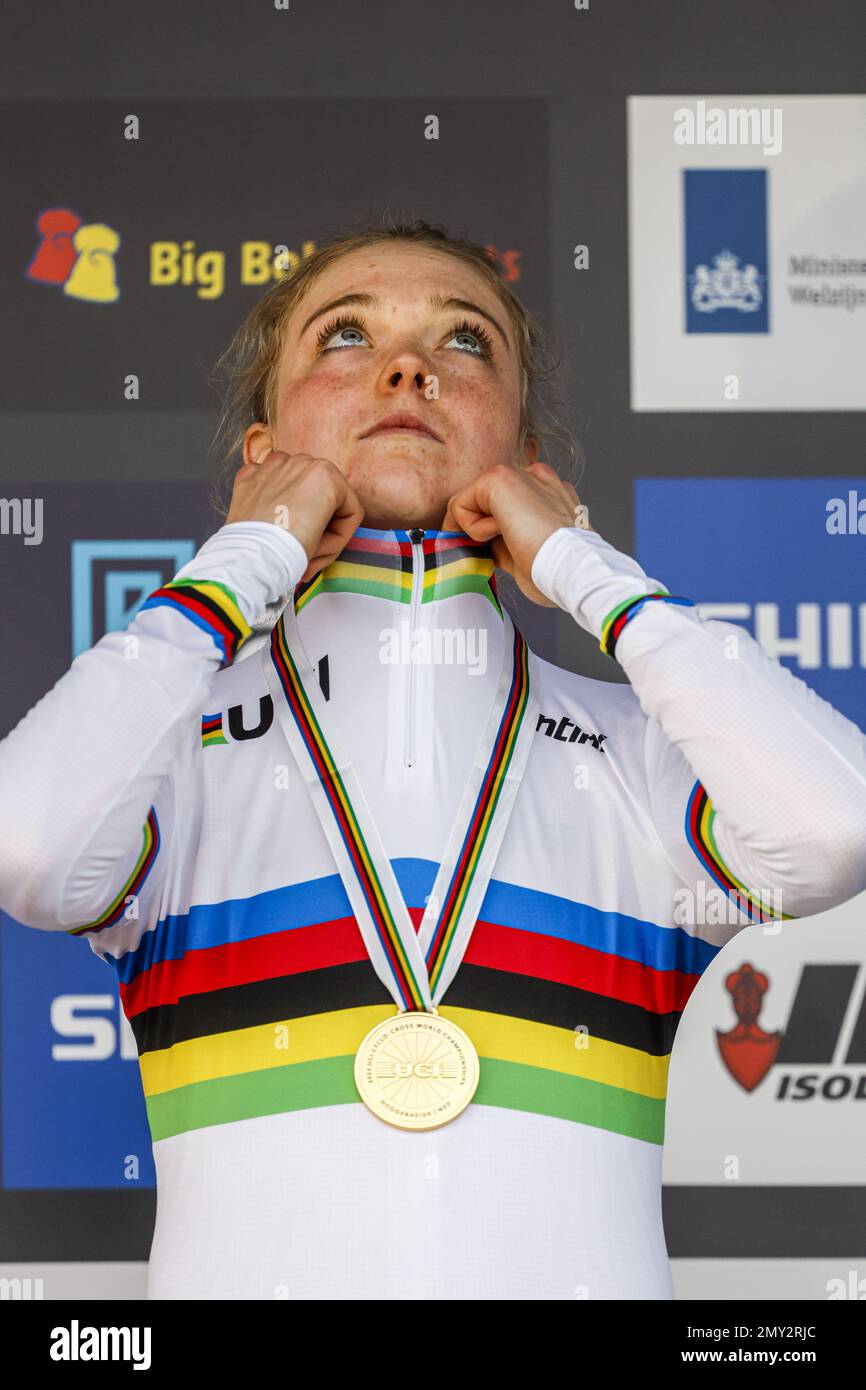 HOOGERHEIDE Fem van Empel during the celebration of the Cyclocross