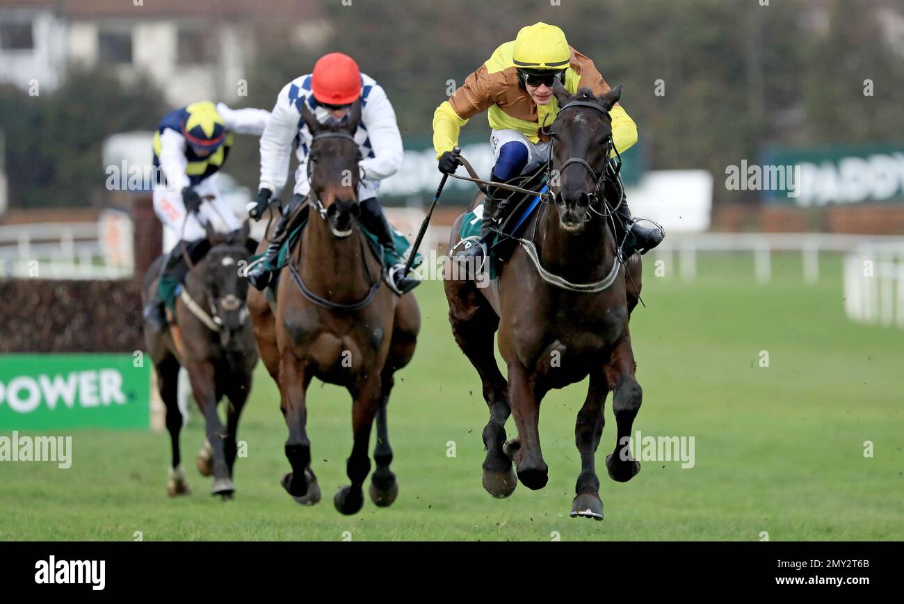 Galopin Des Champs ridden by Paul Townend comes home to win the fourth race, The Paddy Power Irish Gold Cup during day one of the Dublin Racing Festival at Leopardstown Racecourse in Dublin, Ireland. Picture date: Saturday February 4, 2023. Stock Photo