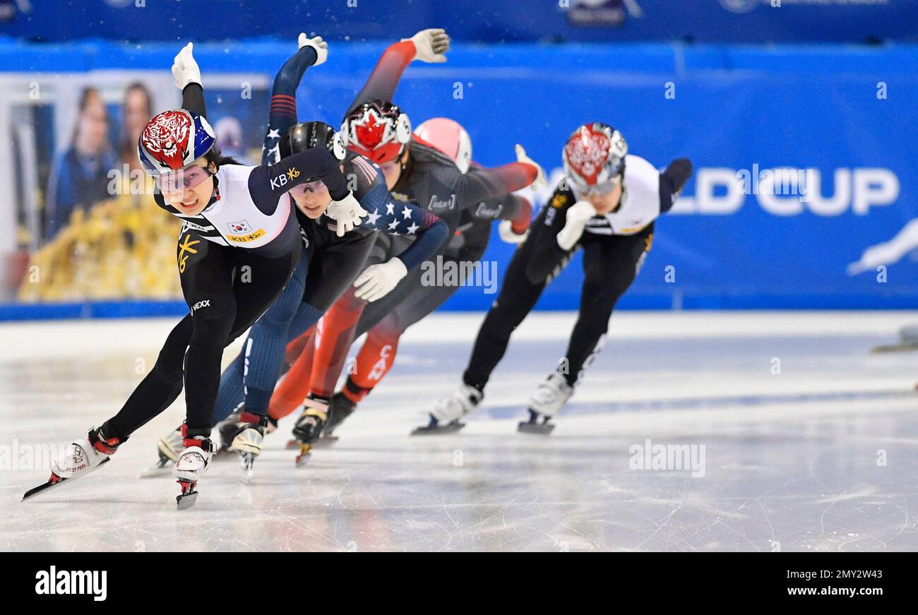 Dresden, Germany. 04th Feb, 2023. Short track World Cup, 1500 m, women