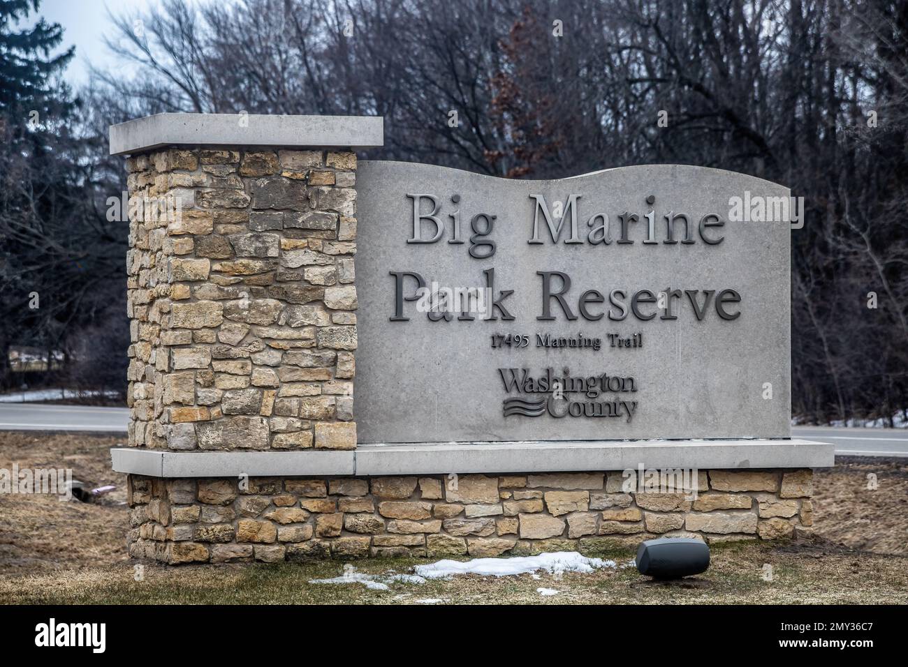 Sign to the Big Marine Park Reserve in Marine on St. Croix, Minnesota