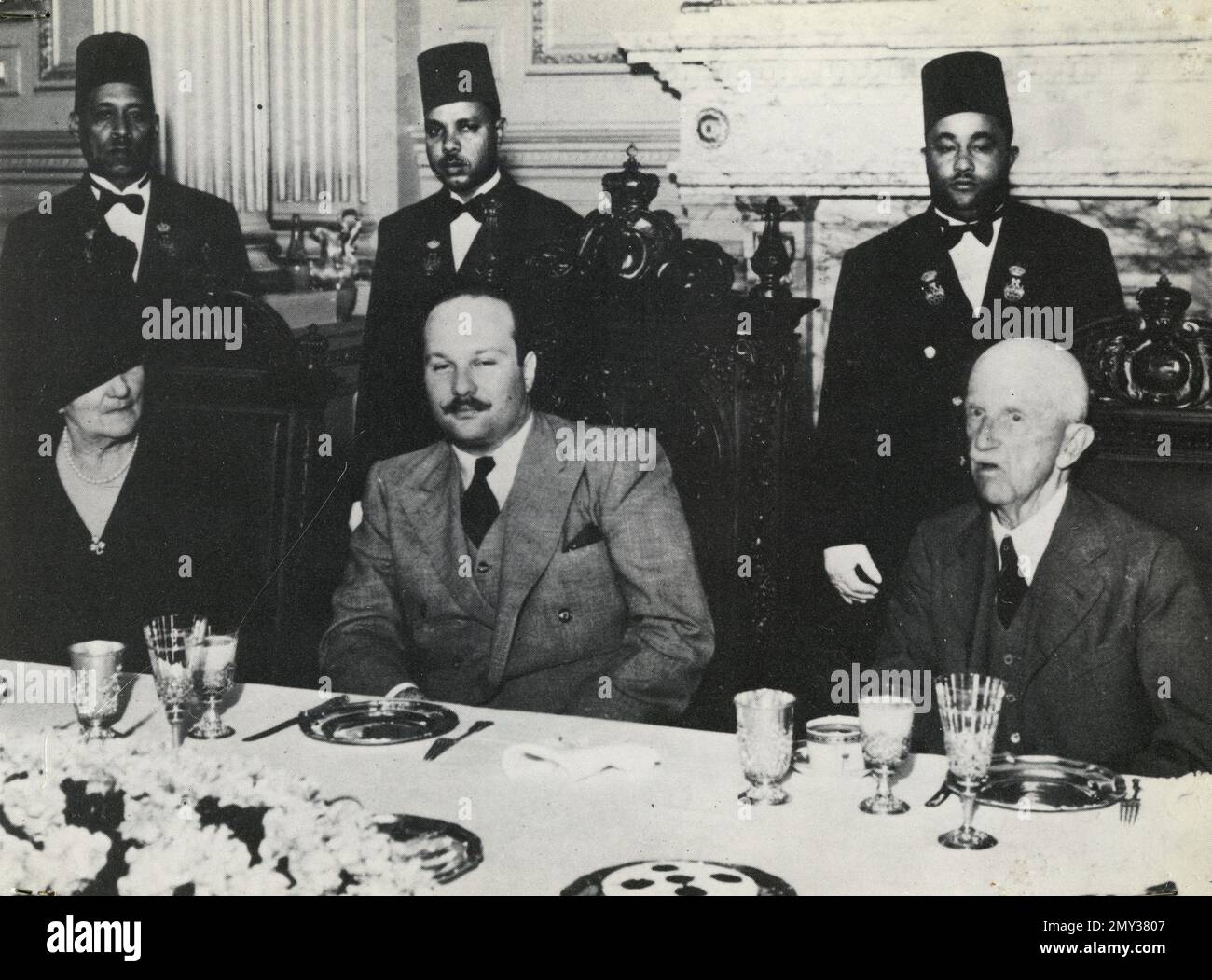 Italian king Victor Emmanuel III in exile in Egypt, guest of King Faruk ...