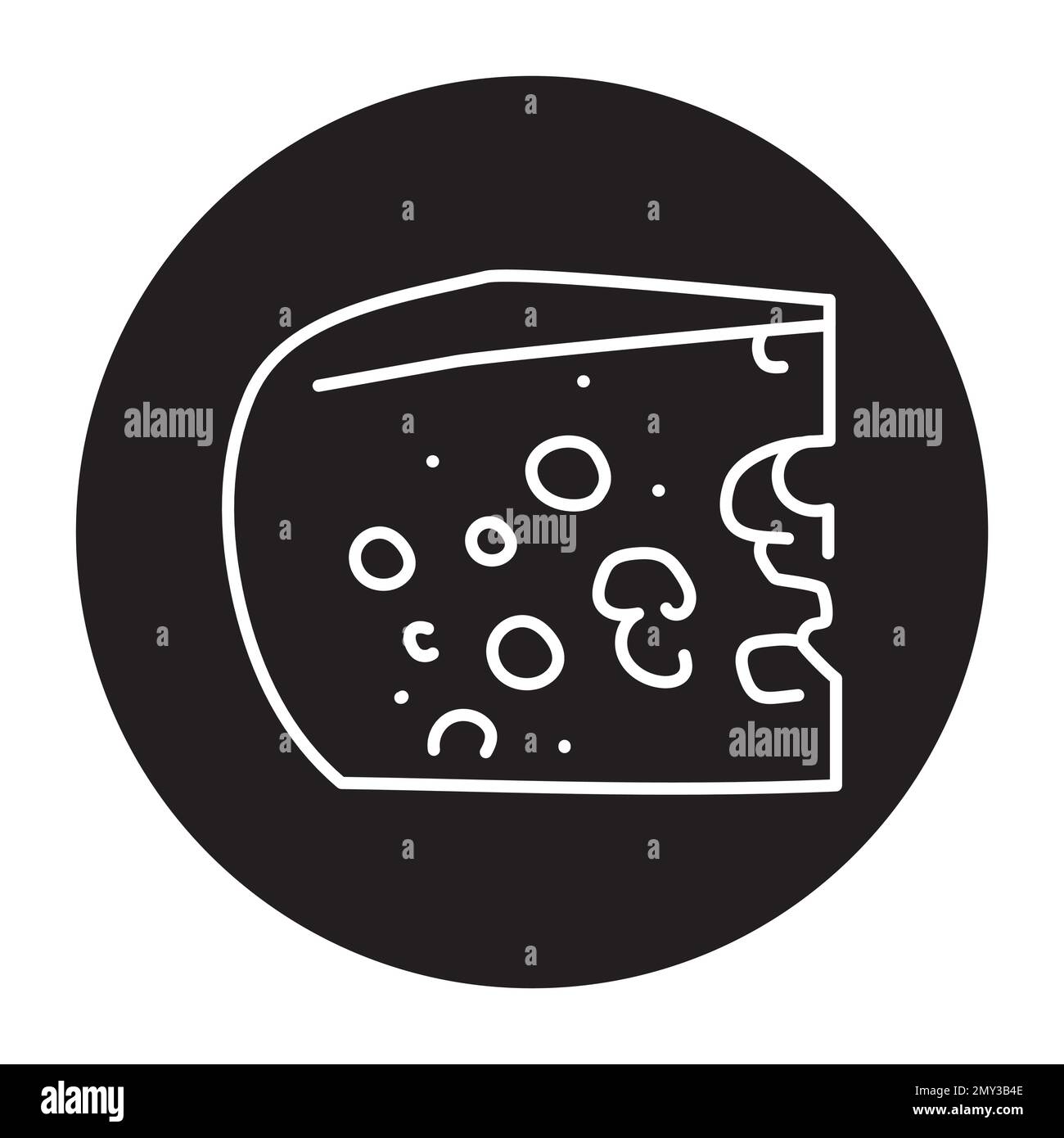 Maasdam cheese black line icon. Dairy product. Pictogram for web page