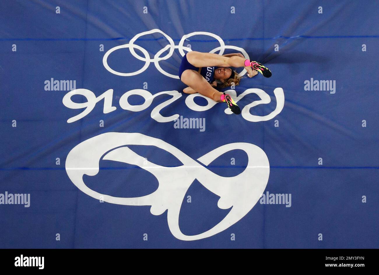 United States' Sandi Morris competes in the pole vault finals during