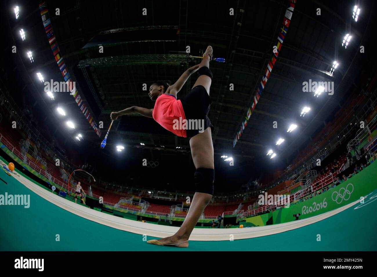 Cape Verde Islands' Elyane Boal practices her routine a day ahead of ...
