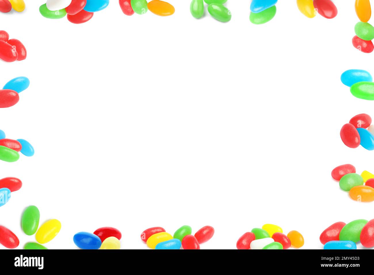 Frame of tasty jelly candies on white background Stock Photo - Alamy
