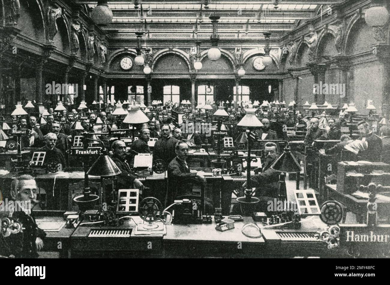 Impression apparatus room in the Central Telegraph Office, Berlin, Germany 1900s Stock Photo