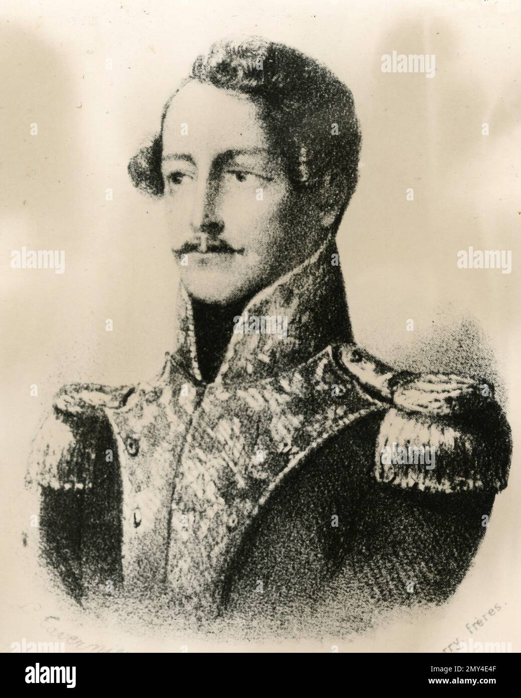 Portrait of General Francisco de Paula Santander, revolutionary leader and national hero of Colombia, 1830s Stock Photo