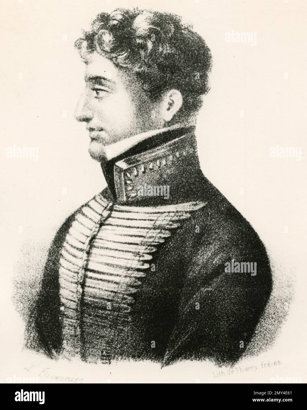 Portrait of Venezuelan-born military general Juan José Flores y Aramburu, first President of the new Republic of Ecuador, 1840s Stock Photo
