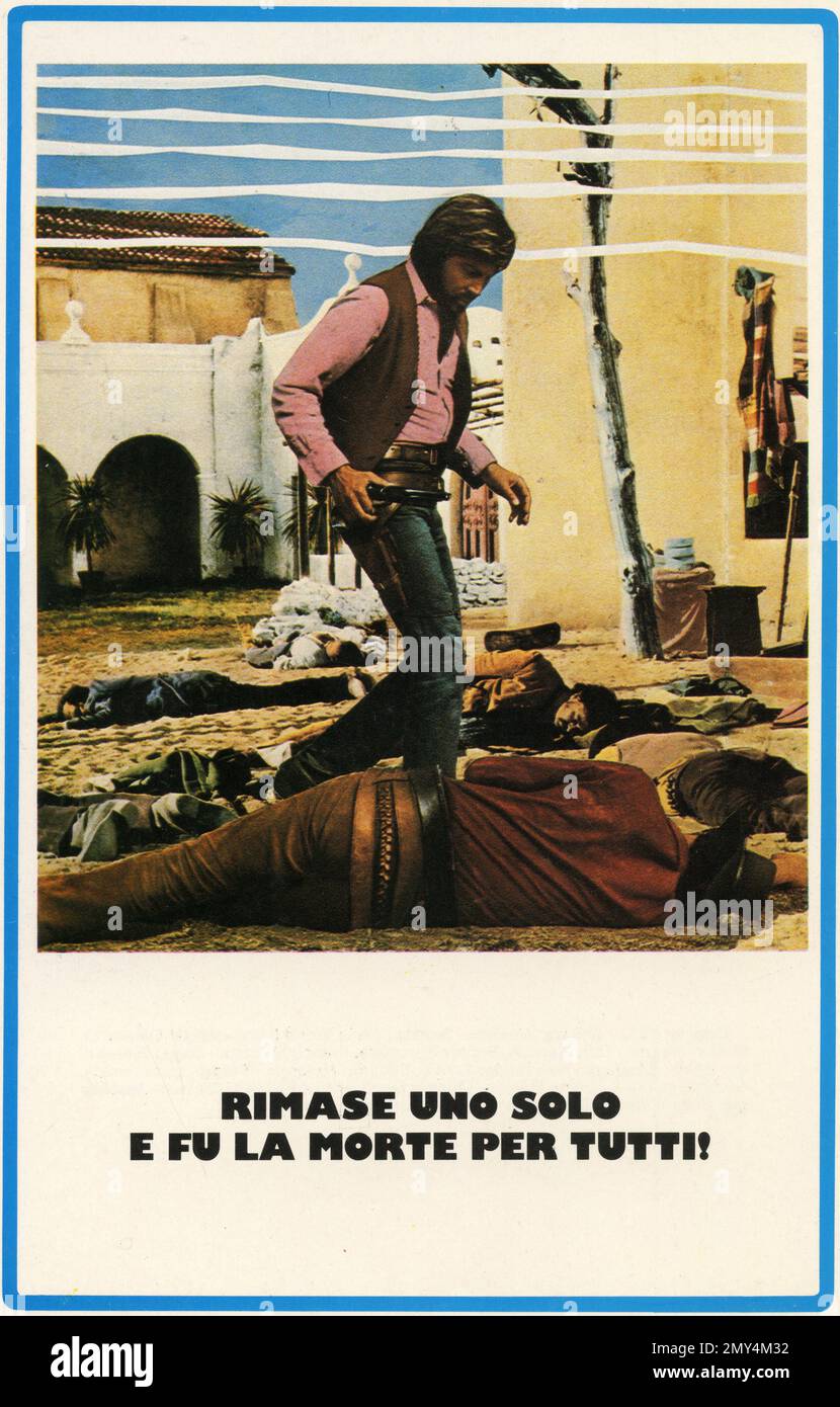Lobby card of the movie Brother Outlaw (Rimase uno solo e fu la morte per tutti!), Italy 1971 Stock Photo