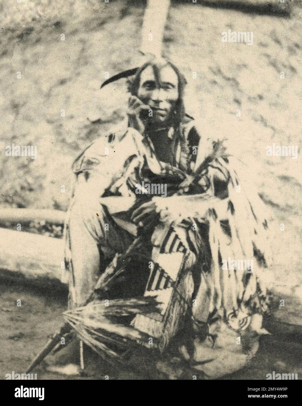 American native Indian Chief of Gros Ventres, USA 1860s Stock Photo