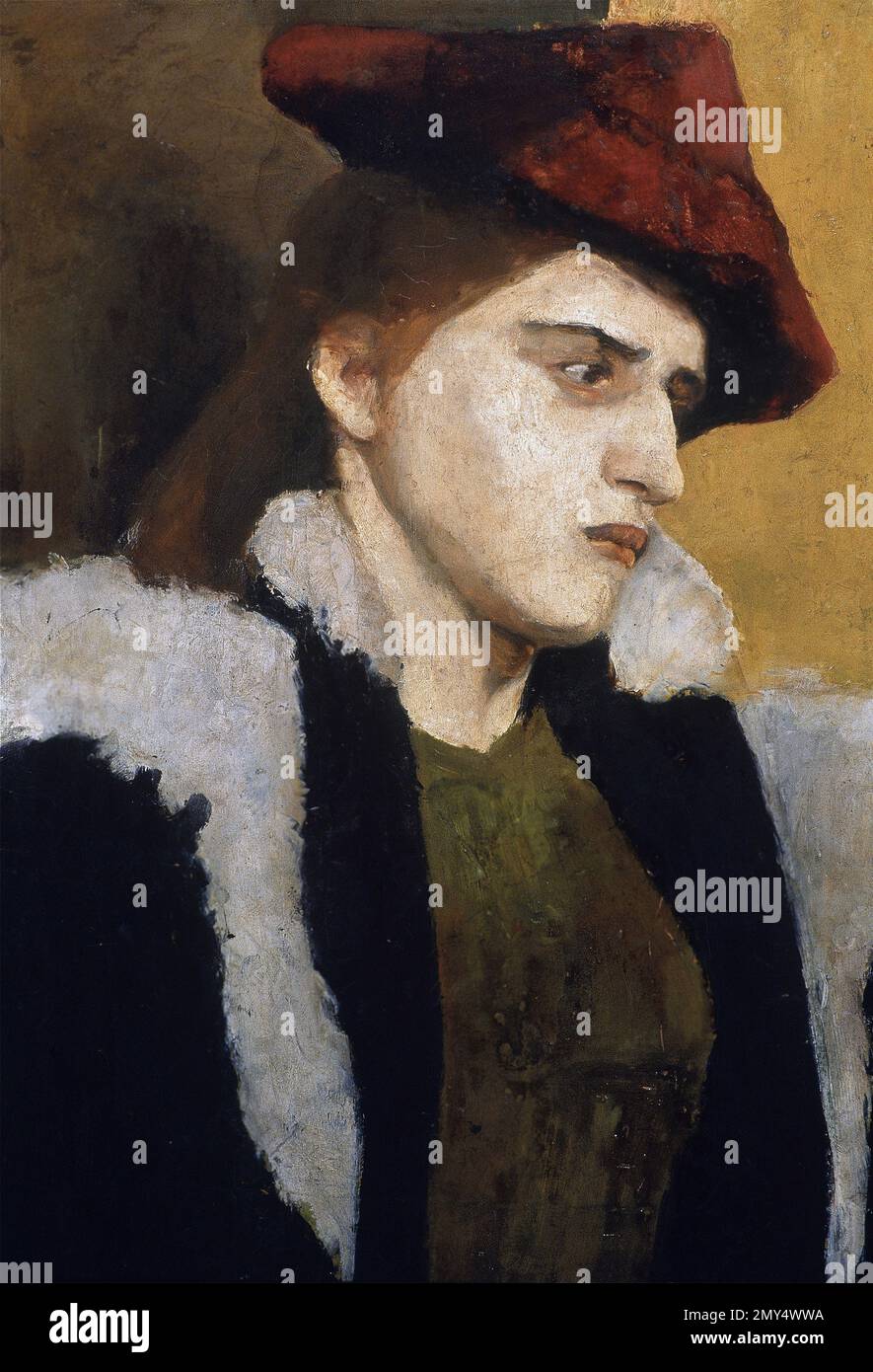Paula Modersohn-Becker. Painting entitled 'Portrait of a Young Woman with Red Hat' by the German Expressionist painter, Paula Modersohn-Becker (1876-1907), c. 1900 Stock Photo