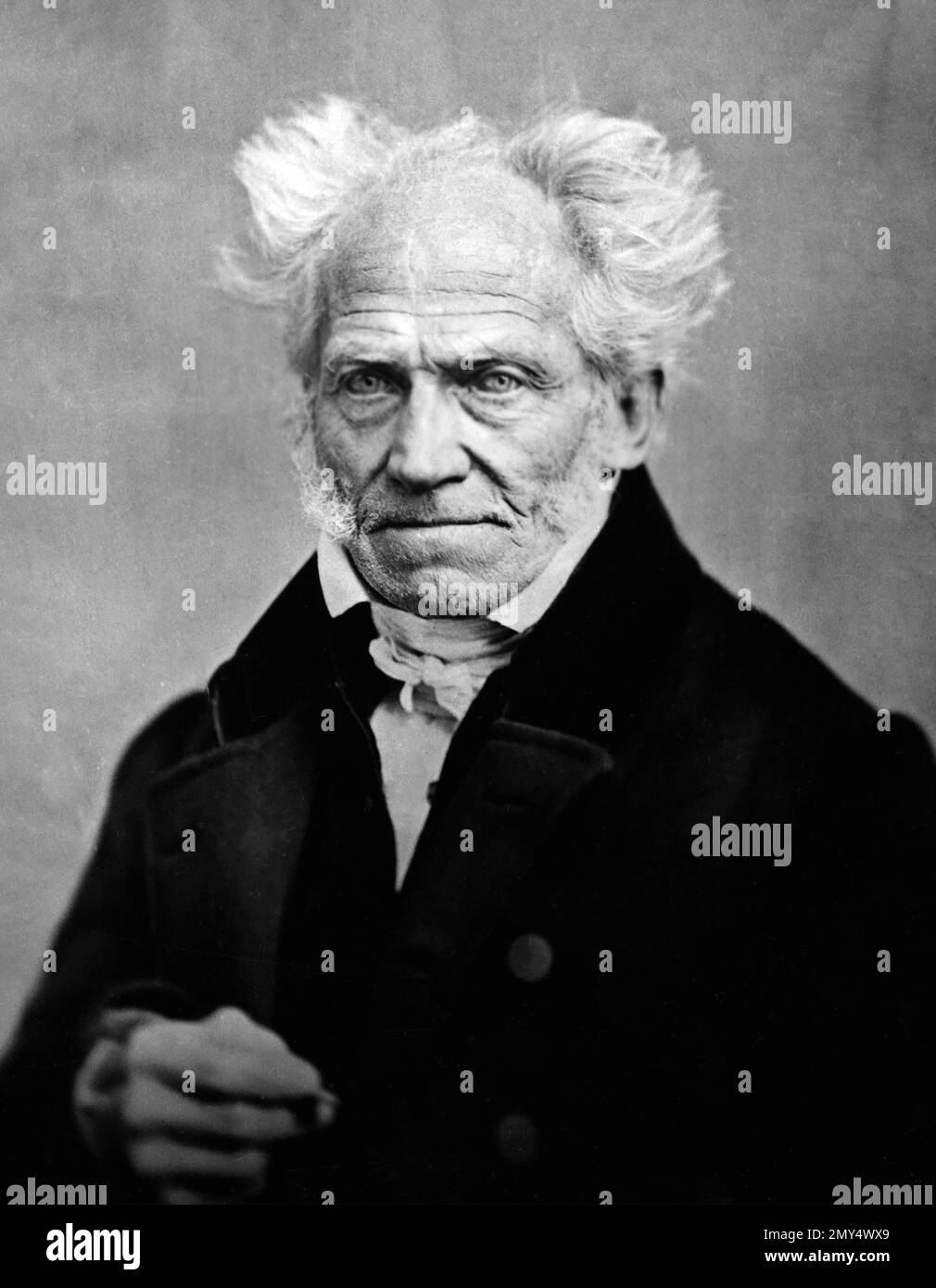 Schopenhauer. Portrait of the German philosopher, Arthur Schopenhauer (1788-1860) by Johann Schäfer, 1859 Stock Photo