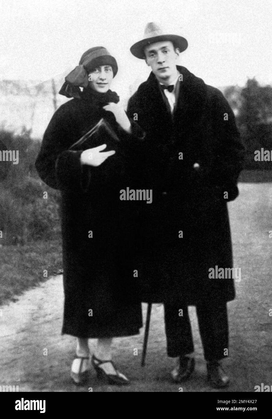 Vladimir Nabokov. Portrait of the Russian-American novelist, Vladimir Vladimirovich Nabokov (1899-1977) and his wife Vera Nabokova (1902-1991) in 1923 Stock Photo