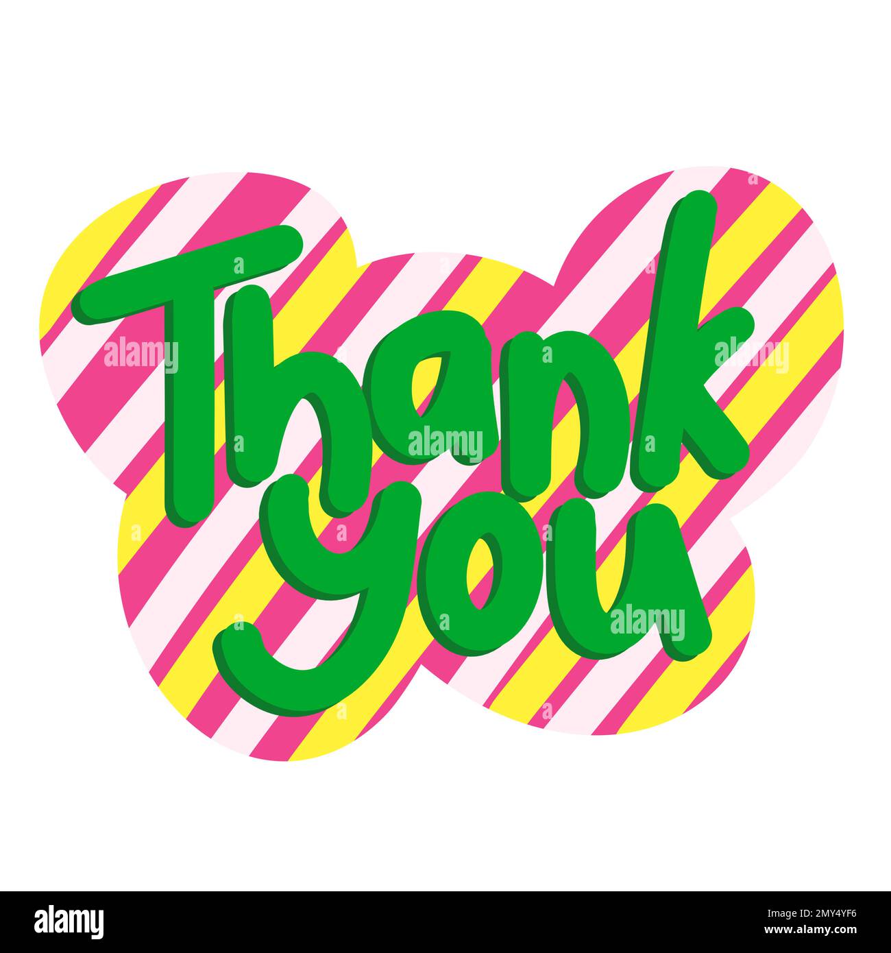 Hand drawn illustration of thank you words lettering phrase in contemporary bright style. Cute funny message sticker with gratitude calligraphy thanks, modern decorative style element. For letters messages posters Stock Photo - Hand drawn illustration of thank you words lettering phrase in contemporary bright style. Cute funny message sticker with gratitude calligraphy thanks, modern decorative style element. For letters messages posters Stock Photo -