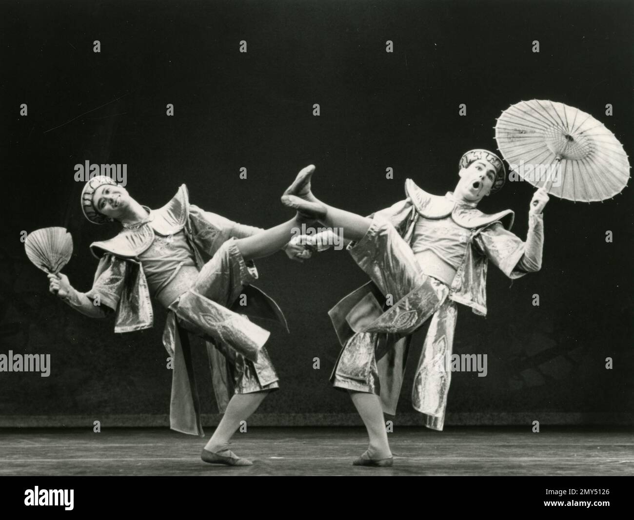 A performance of the Chinese Dance from the Nutcracker, by London City Ballet, UK 1980s Stock Photo