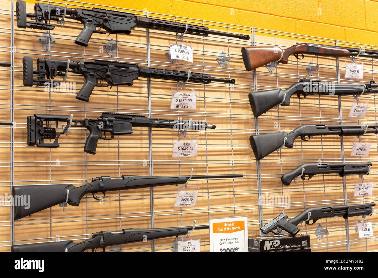 Southgate, Michigan - Range USA, a national chain of gun stores, opened its fourth Michigan location. The store sells firearms and ammunition, has an Stock Photo