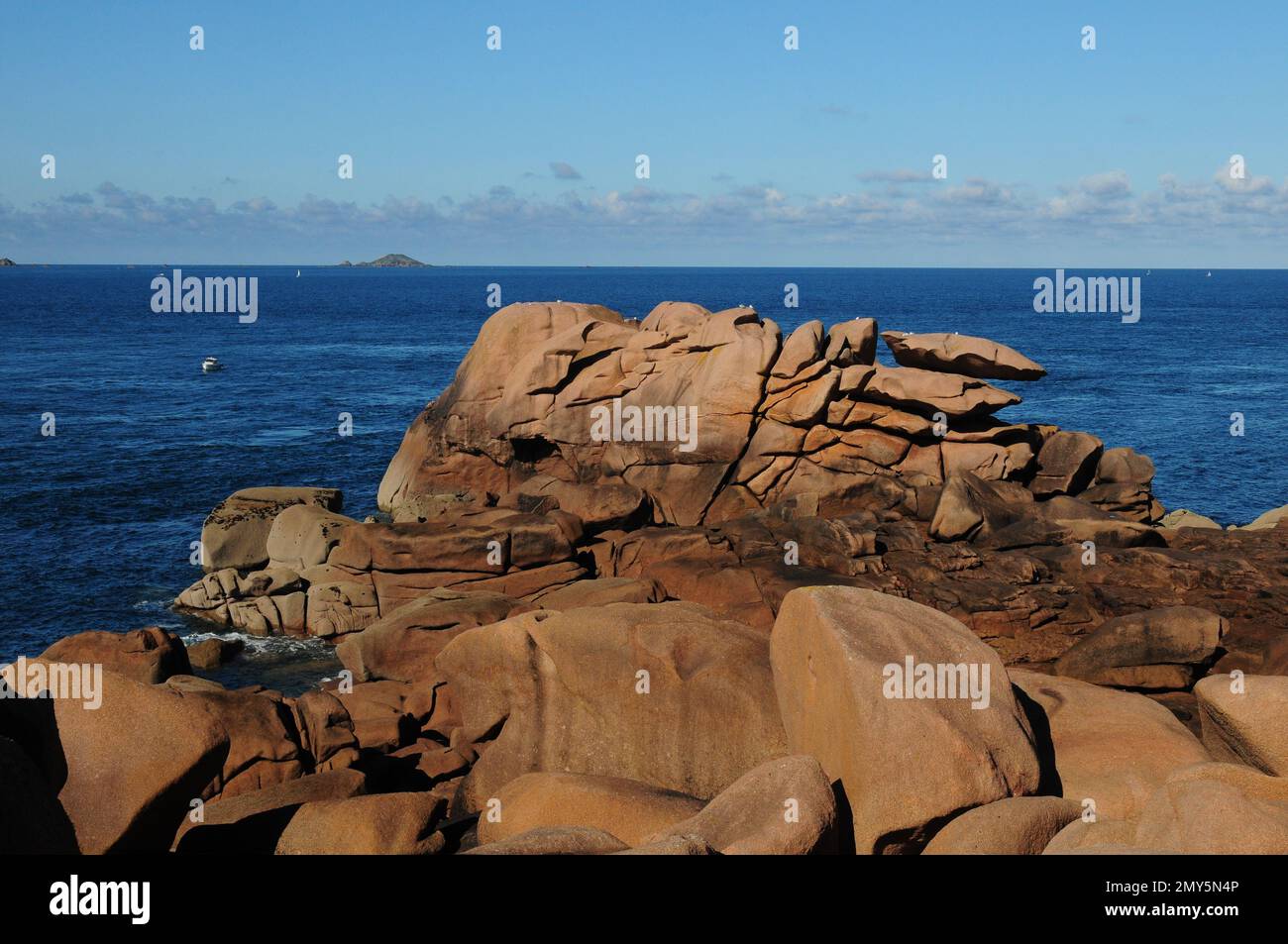 Giant Boulders On The Beautiful Red Rock Coast In Ploumanach In ...