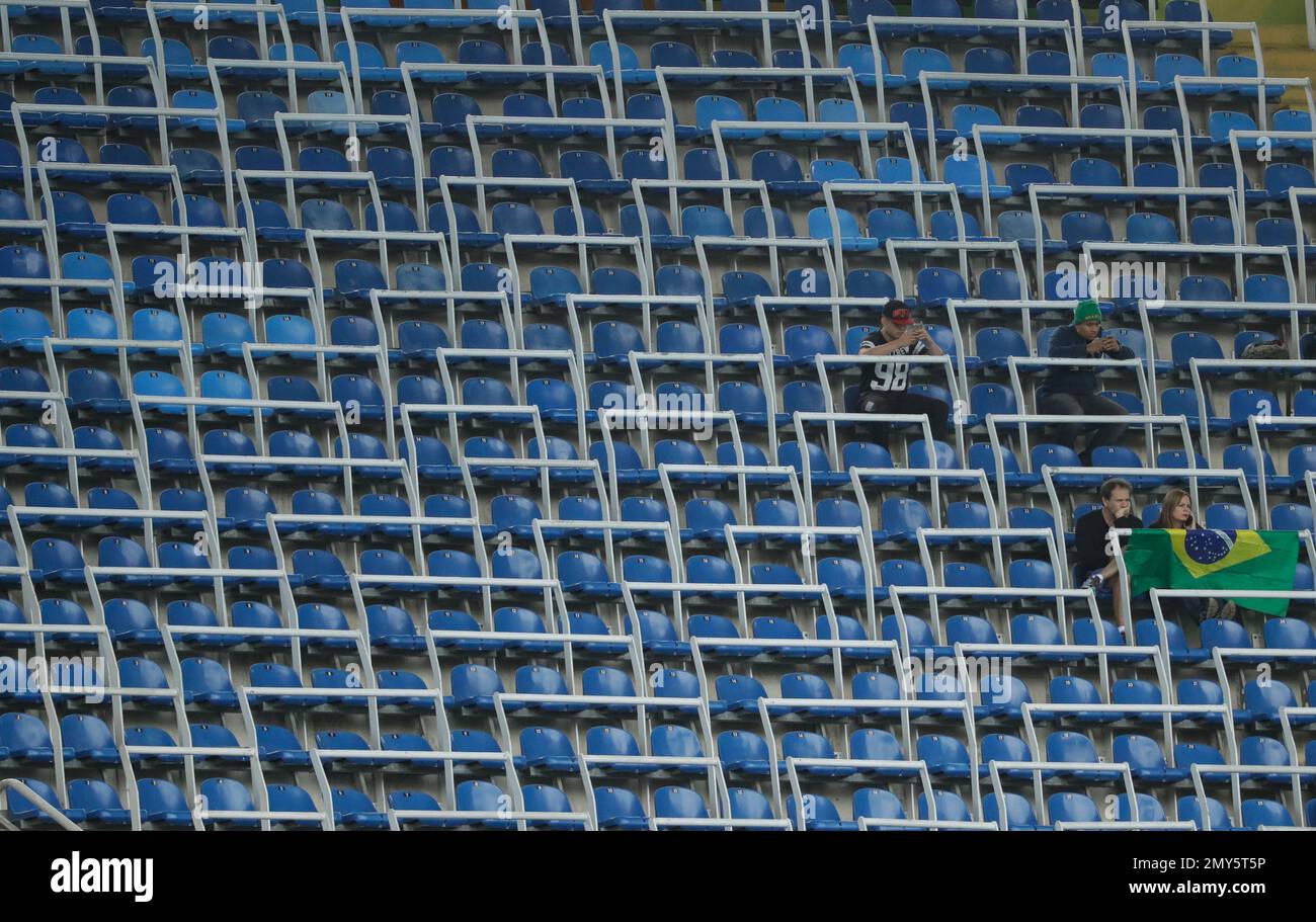 Empty seats in the staium during the athletics competitions of the 2016