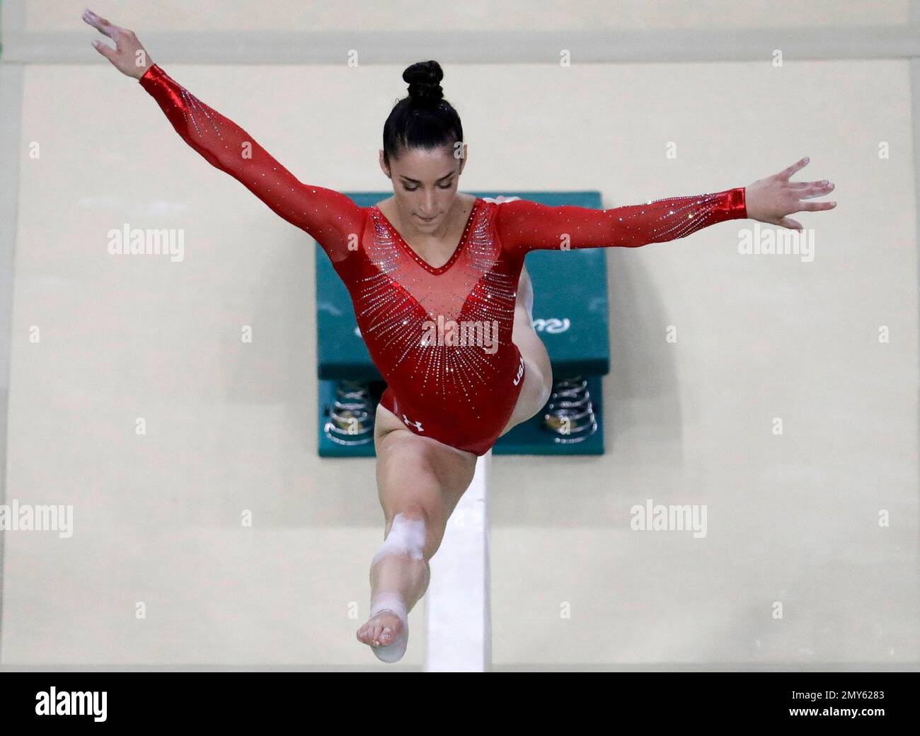United States' Aly Raisman performs on the balance beam during the ...