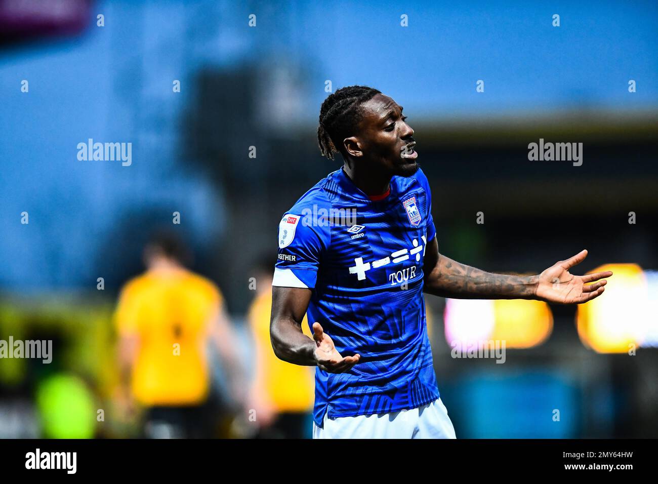 Goal scorer Freddie Ladapo (9 Ipswich Town)during the Sky Bet League 1 match between Cambridge United and Ipswich Town at the R Costings Abbey Stadium, Cambridge on Saturday 4th February 2023. (Credit: Kevin Hodgson | MI News) Credit: MI News & Sport /Alamy Live News Stock Photo