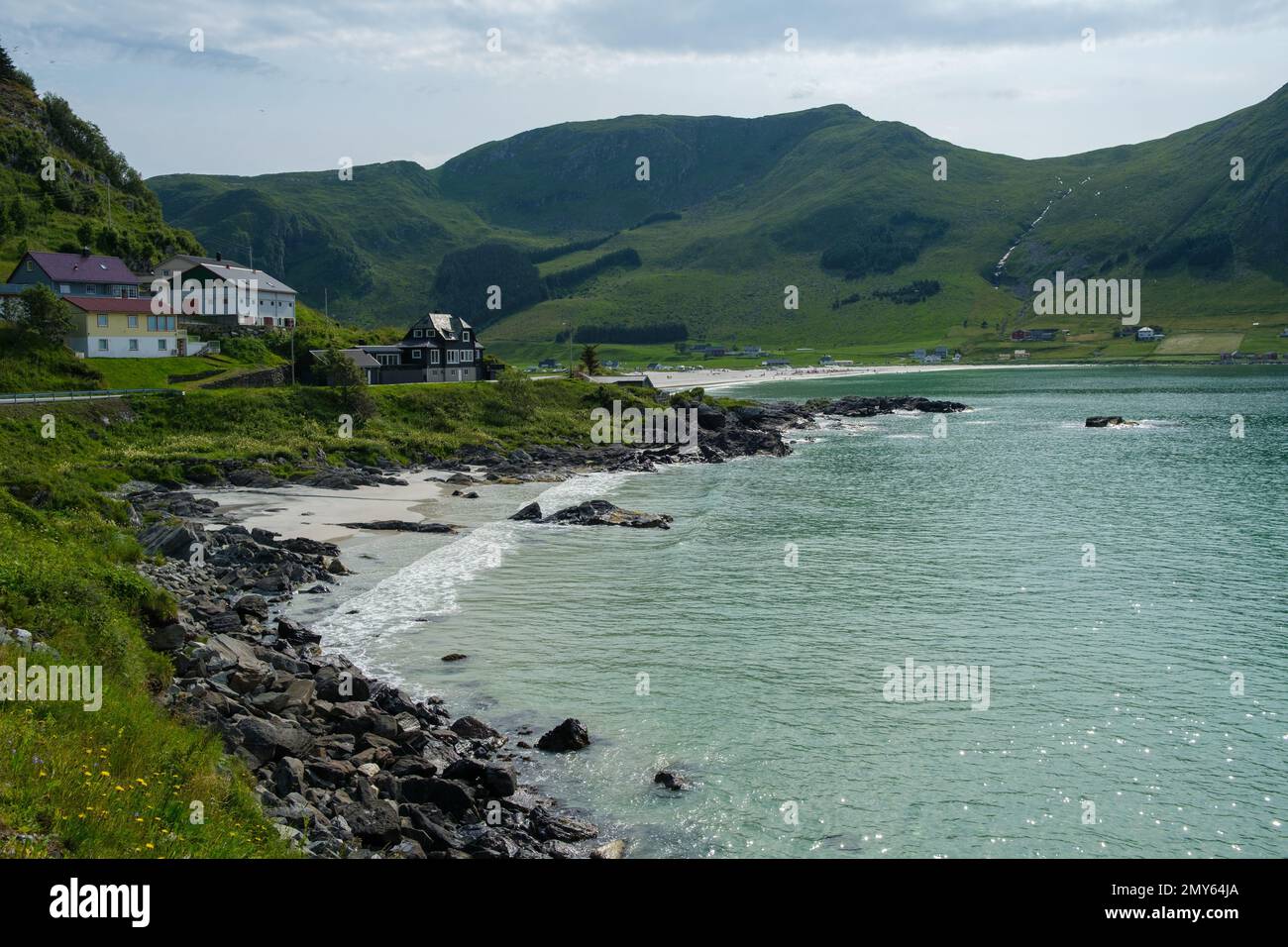 A Beautiful Natural Landscape Of A Coastline In Refviksanden Beach a-beautiful-natural-landscape-of-a-coastline-in-refviksanden-beach