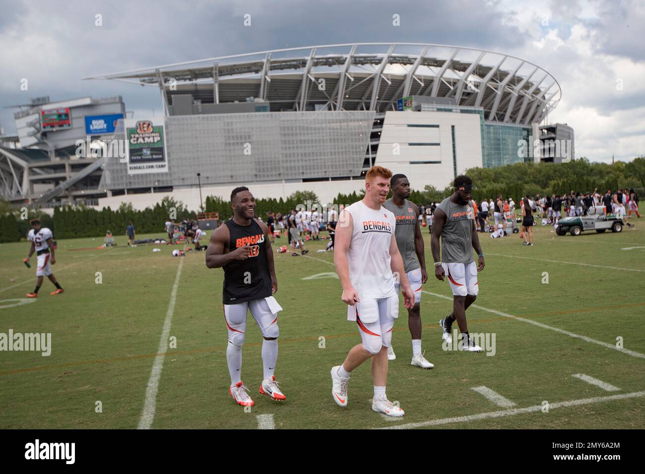 From left, Cincinnati Bengals half back Giovanni Bernard, quarterback