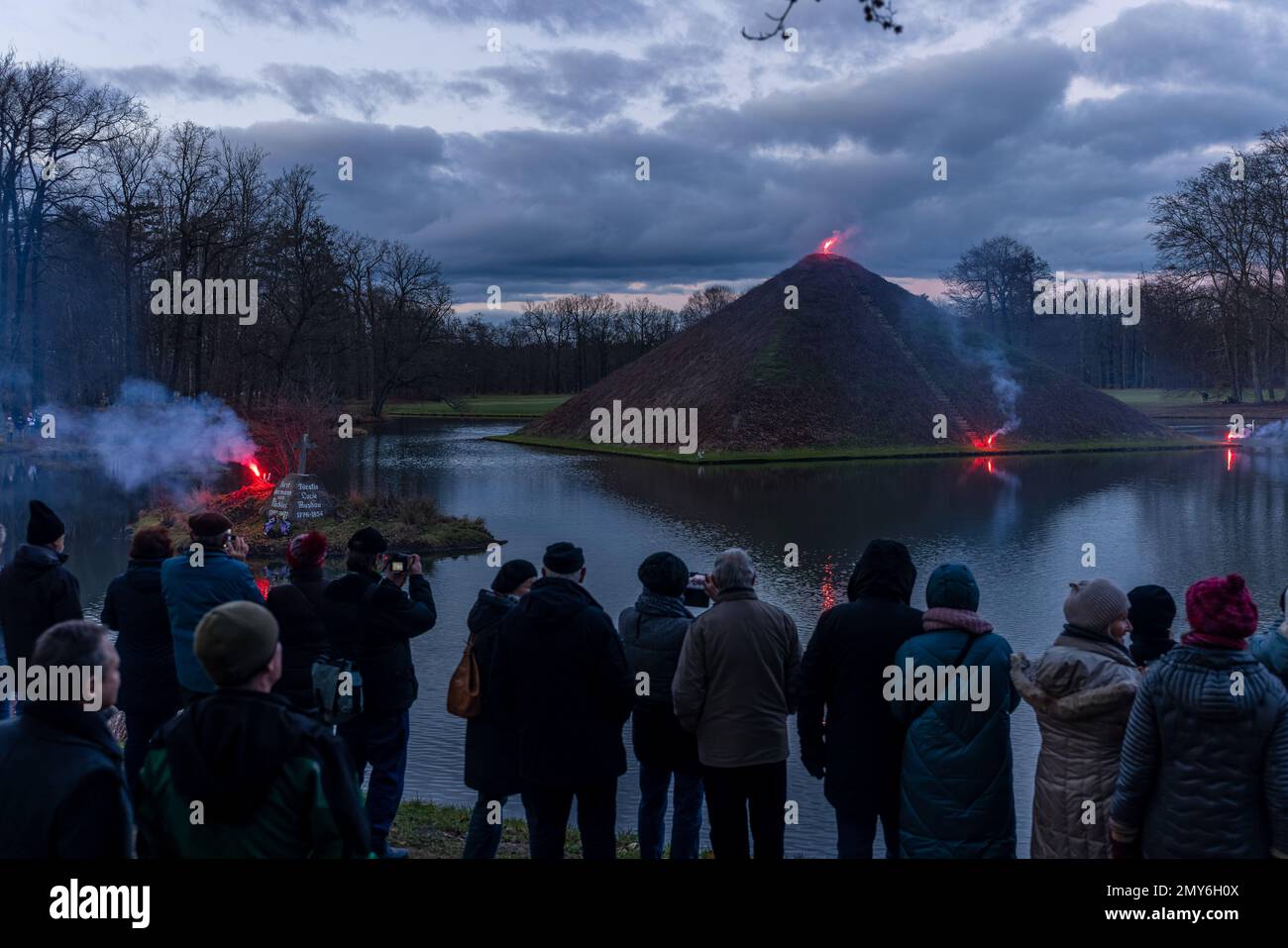 Cottbus, Germany. 04th Feb, 2023. The lake pyramid in Pückler Park