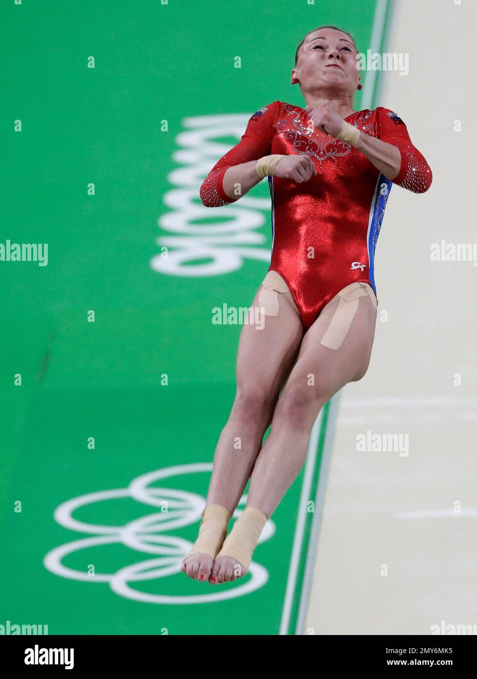 Russia's Maria Paseka performs on the floor during the artistic gymnastics  women's team final at the 2016 Summer Olympics in Rio de Janeiro, Brazil,  Tuesday, Aug. 9, 2016. (AP Photo/Dmitri Lovetsky Stock