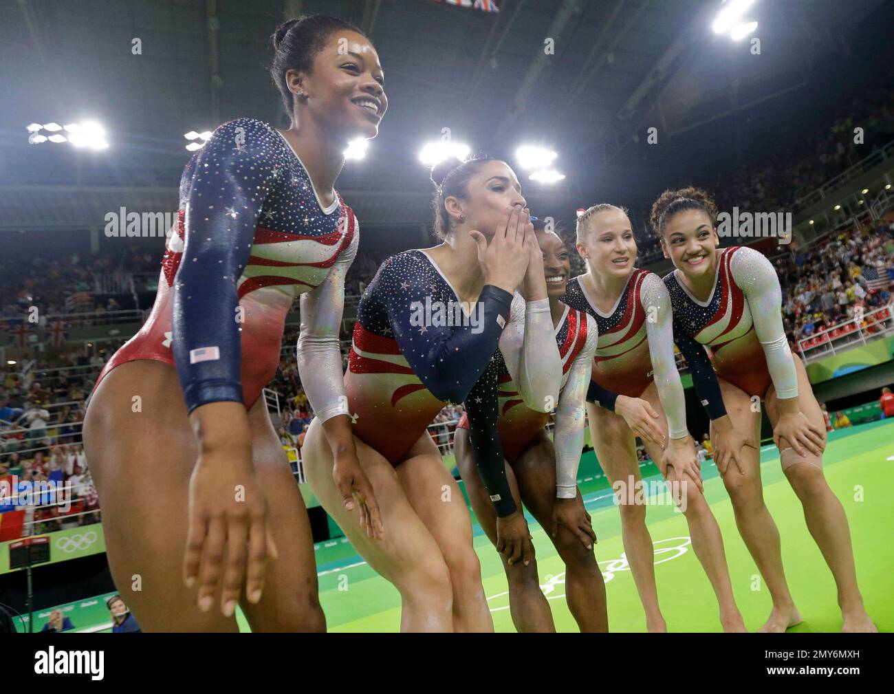 U.S. Gymnasts, Left To Right, Gabrielle Douglas, Aly Raisman, Simone ...