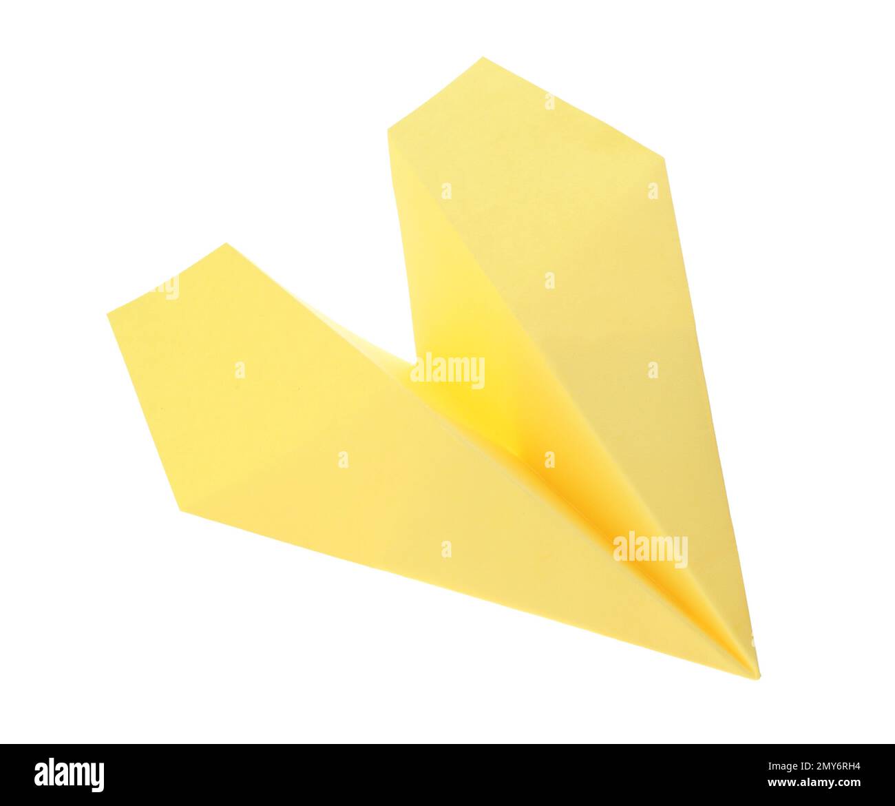 Handmade yellow paper plane isolated on white Stock Photo Alamy