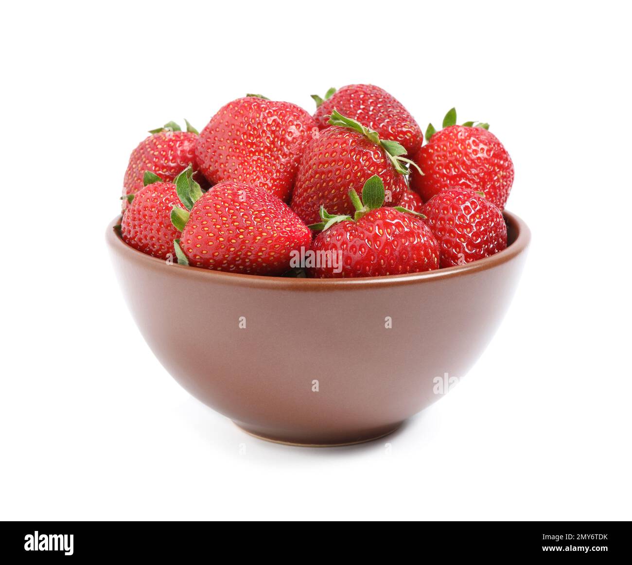 Fresh ripe strawberries in bowl isolated on white Stock Photo - Alamy
