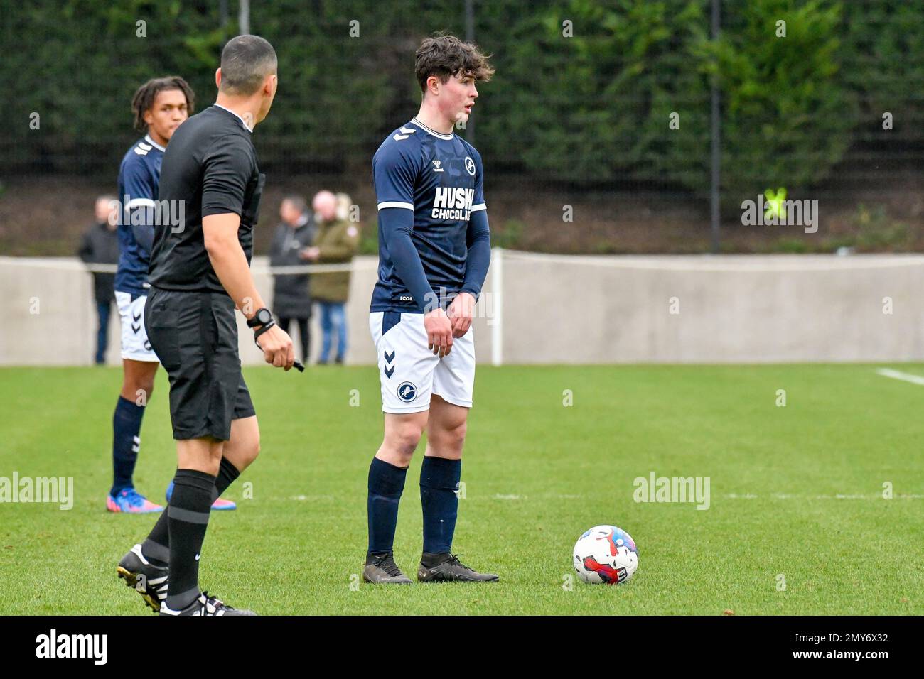 Swansea, Wales. 4 February 2023. Alfie Massey of Millwall in action during  the Professional Development League game between Swansea City Under 18 and  Millwall Under 18 at the Swansea City Academy in