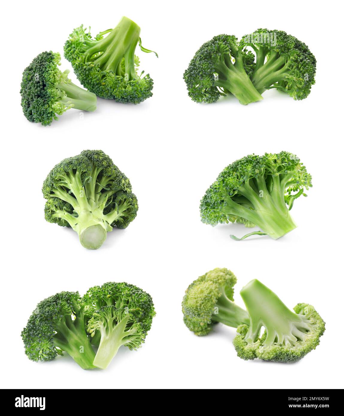 Broccoli Colurs Set of fresh green broccoli on white background Stock Photo - Alamy