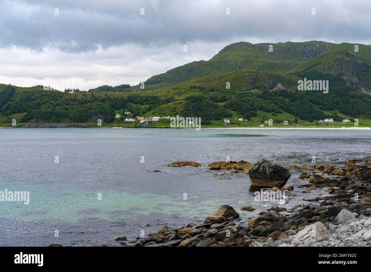 A Beautiful Natural Landscape Of A Refviksanden Beach In Norway Stock a-beautiful-natural-landscape-of-a-refviksanden-beach-in-norway-stock