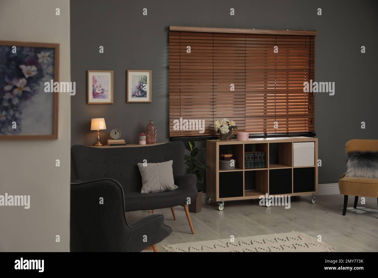 Living room interior with stylish furniture. Idea for design Stock ...