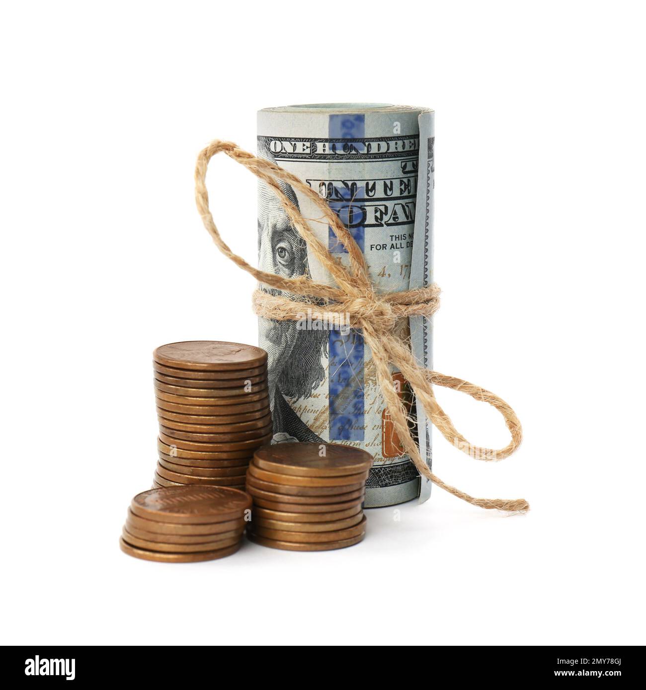 Stack dollar banknotes tied hi-res stock photography and images - Alamy