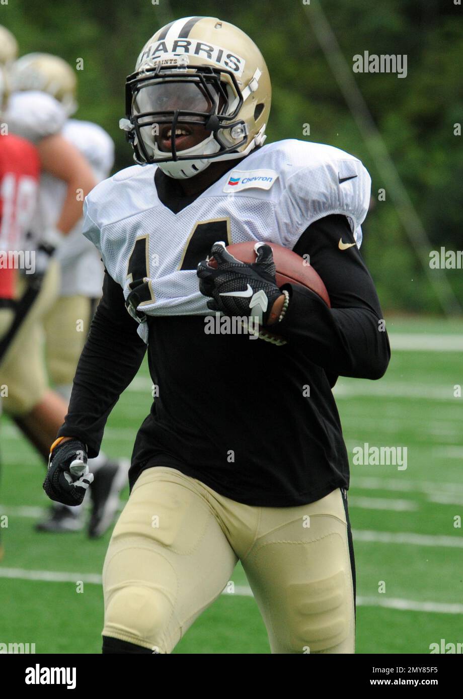 New Orleans Saints wide receiver R.J. Harris (14) runs the ball during ...