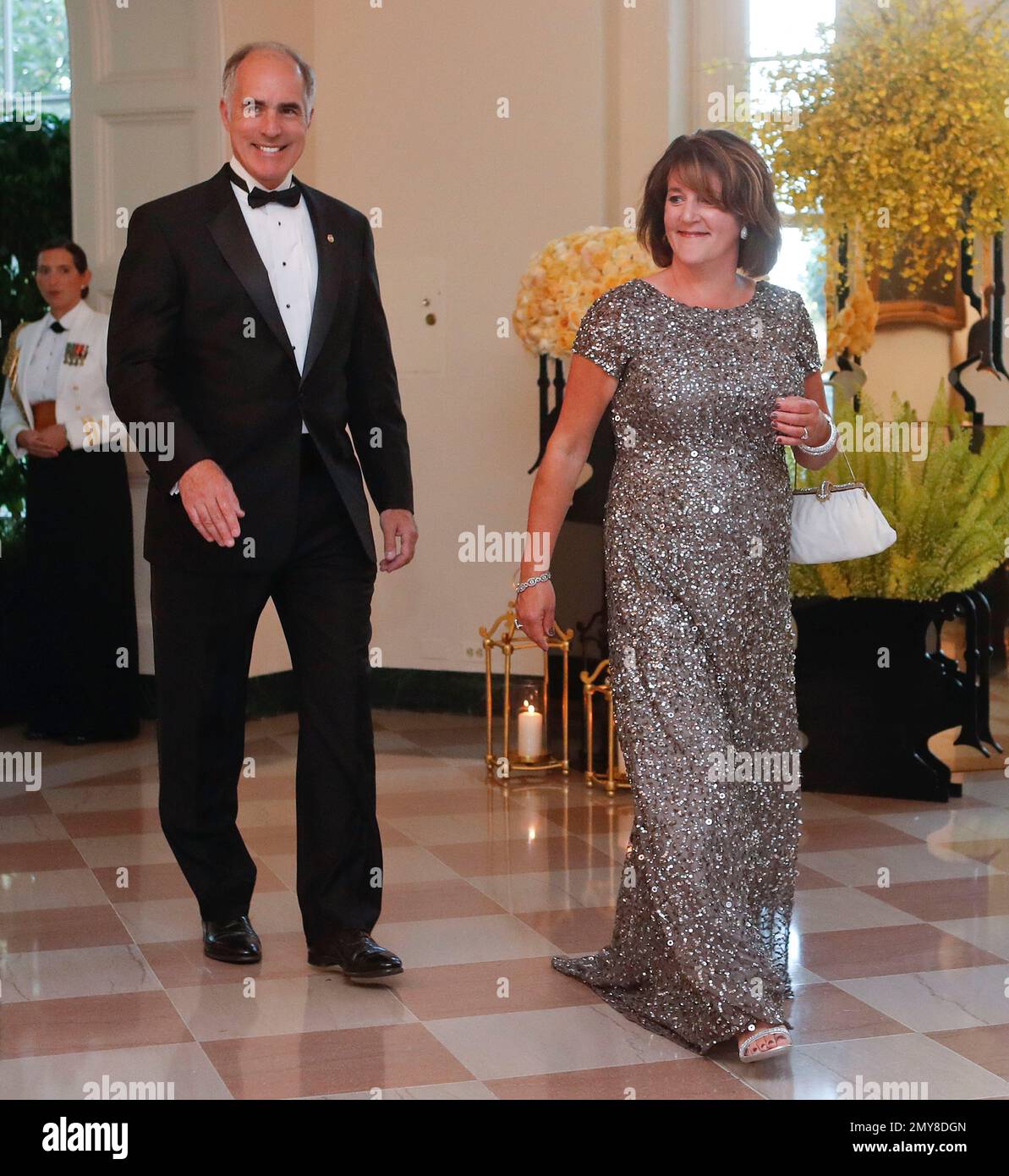 Sen. Bob Casey, D Pa., and Terese Foppiano Casey arrive for a State