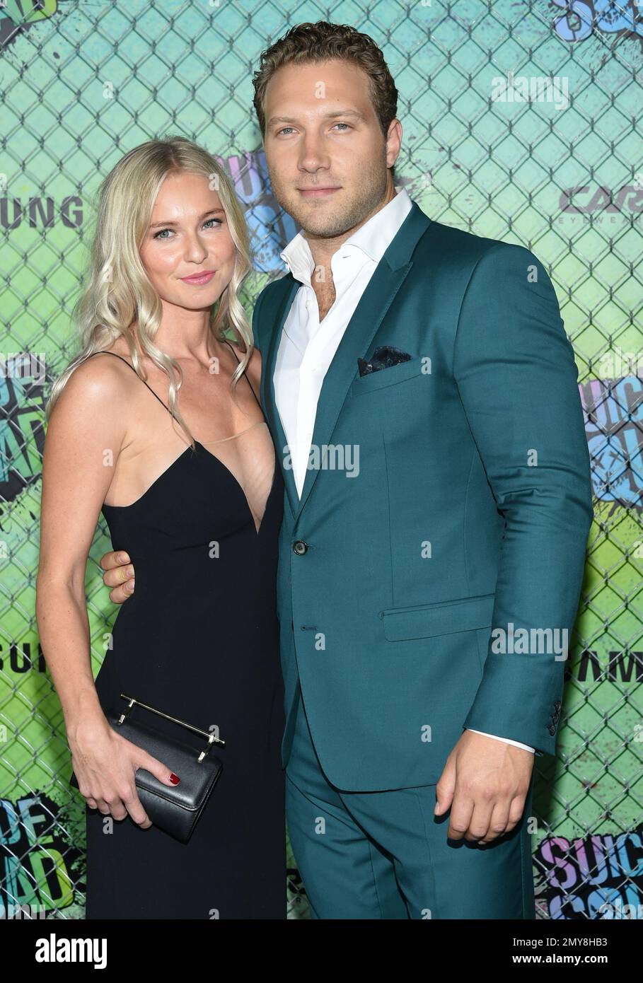 Jai Courtney and girlfriend Mecki Dent arriving for the Suicide Squad  European Premiere, at the Odeon Leicester Square, London Stock Photo - Alamy