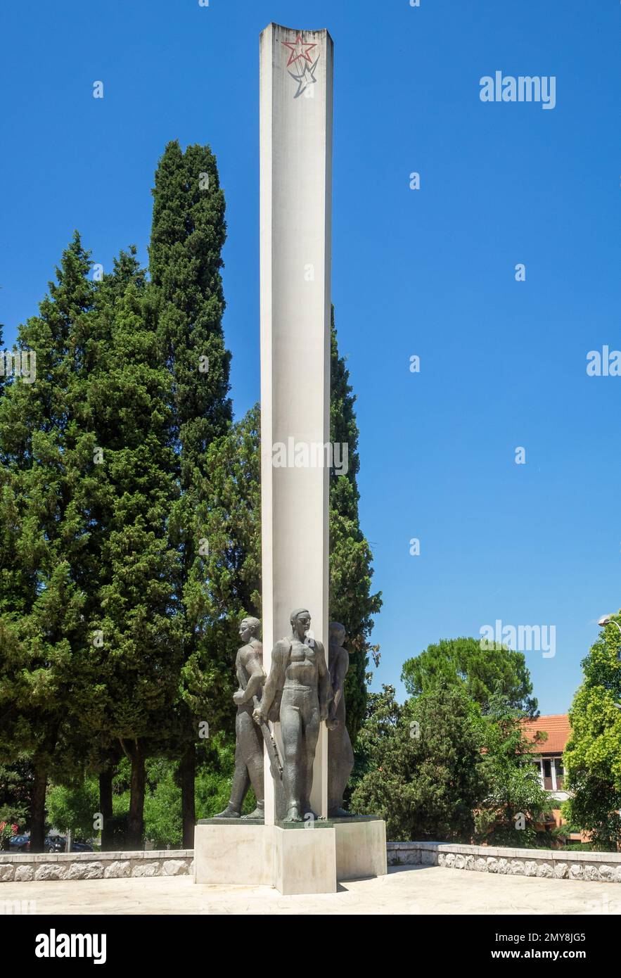 Danilovgrad  NOB monument (Narodno oslobodilačka borba) to the National Liberation War, name given to the World War II in Yugoslavia Stock Photo