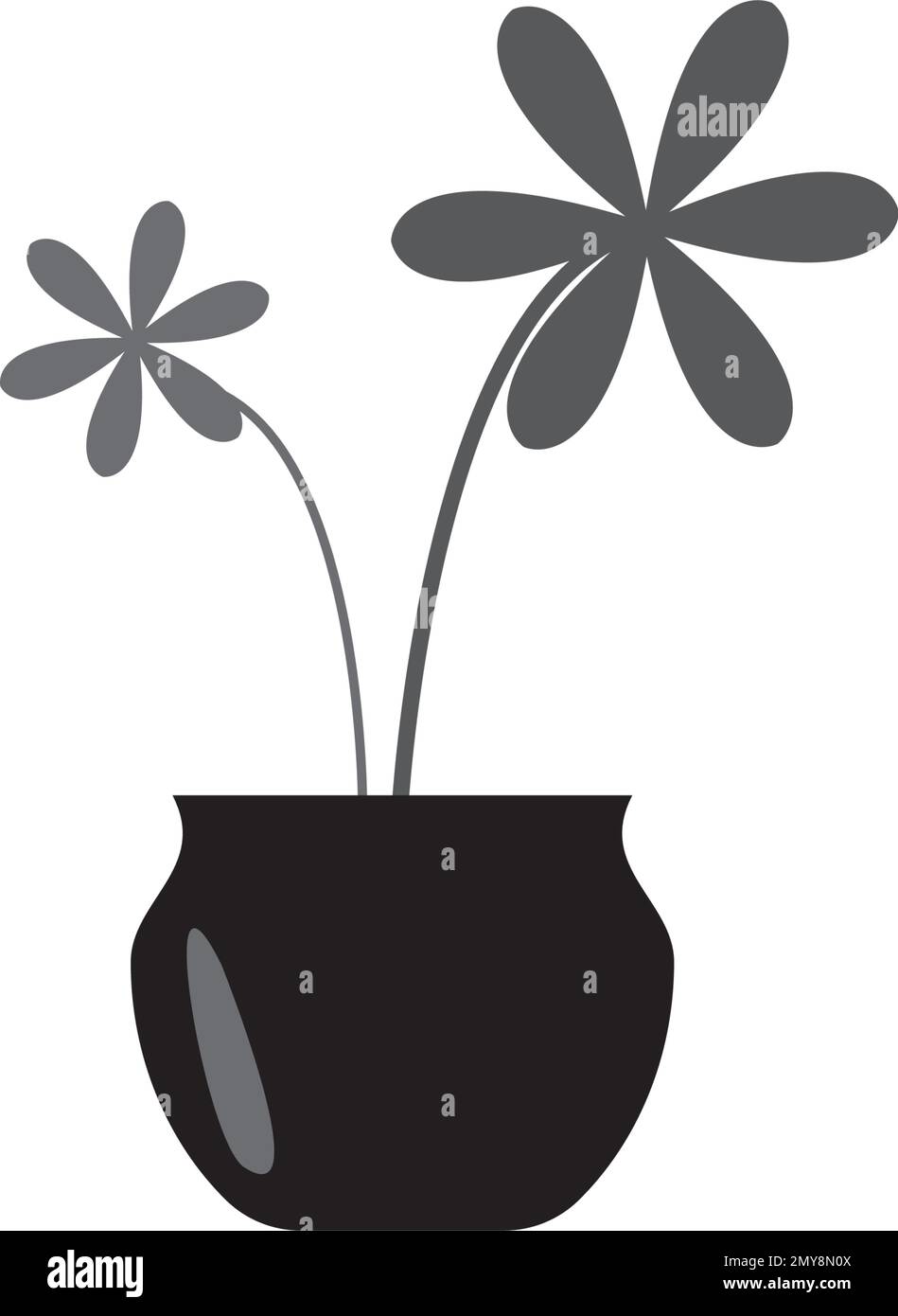 Flower vase logo vector design illustration template Stock Vector Image