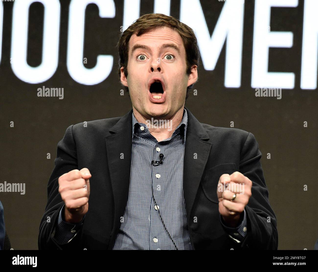 Bill Hader participates in a TCA panel discussion for Documentary Now ...