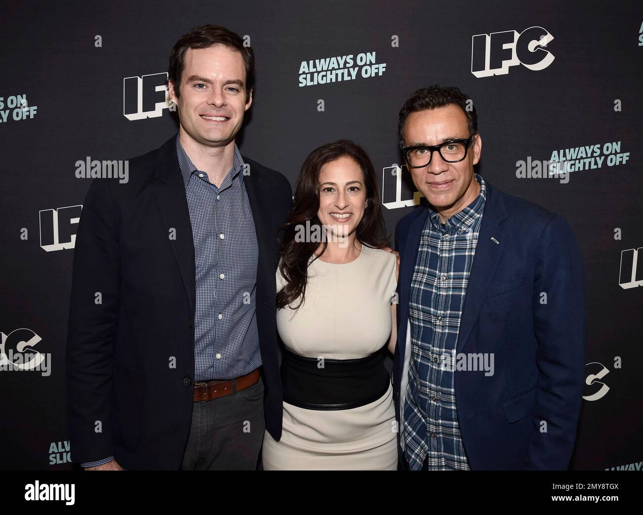 Bill Hader, from left, Jennifer Caserta, IFC president, and Fred ...