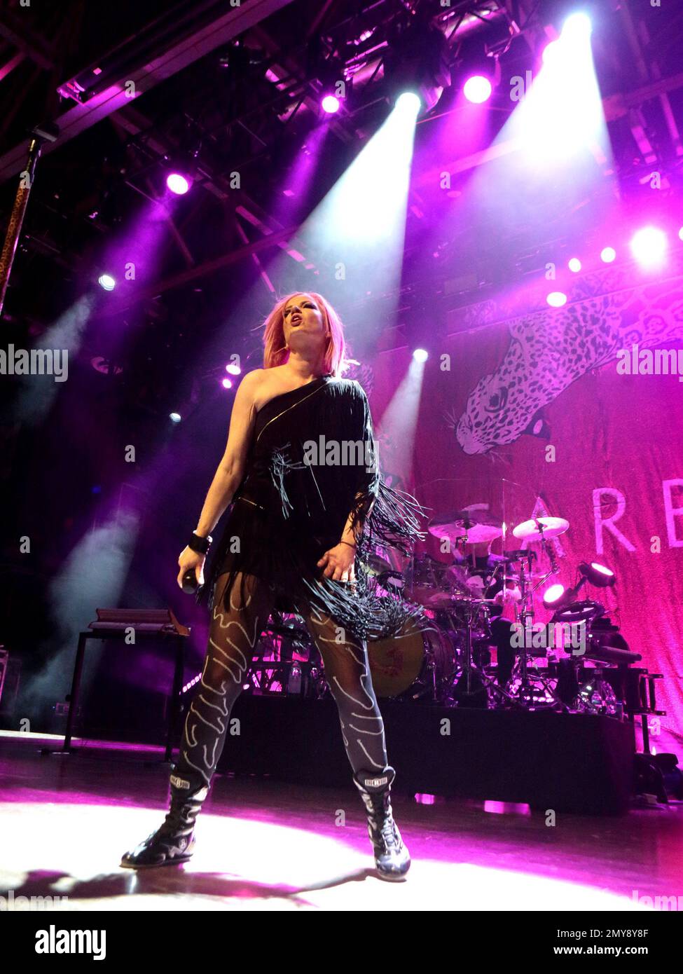 Shirley Manson of the band Garbage performs in concert during their